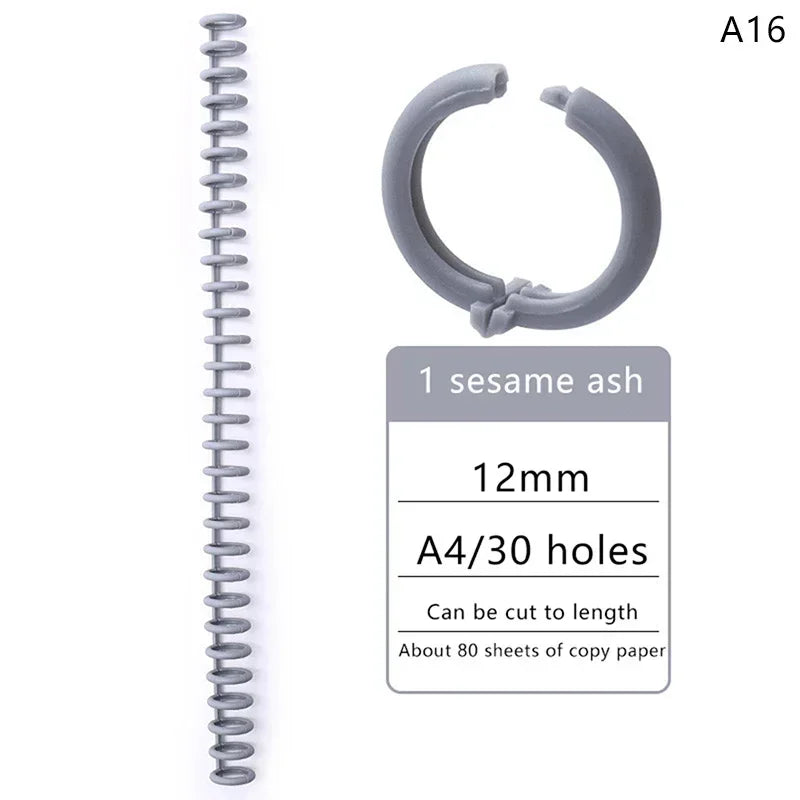 5pcs Loose-leaf Binding Ring Spring Spiral Rings Plastic Binder Strip 30 Holes For A4 Paper Notebook Stationery Office Supplies Lootquake LLC