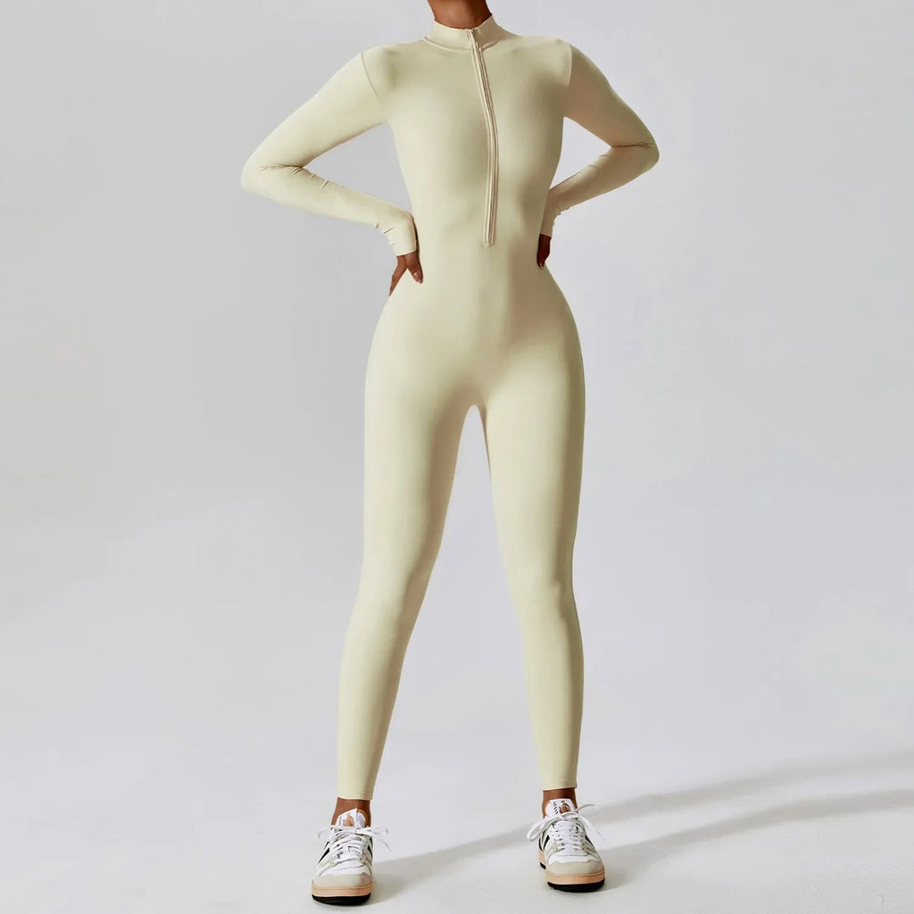 Yoga Jumpsuit Long Sleeved Zipper Rompers THRIXINE