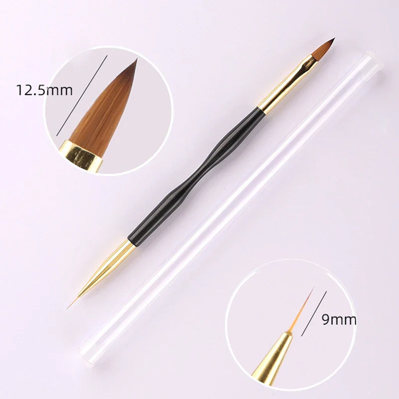 New Dual-ended Nail Brush Acrylic Nail Art Brushes Professional UV Gel Nail Polish Liner Flower Painting Drawing Manicure Tools Lootquake LLC