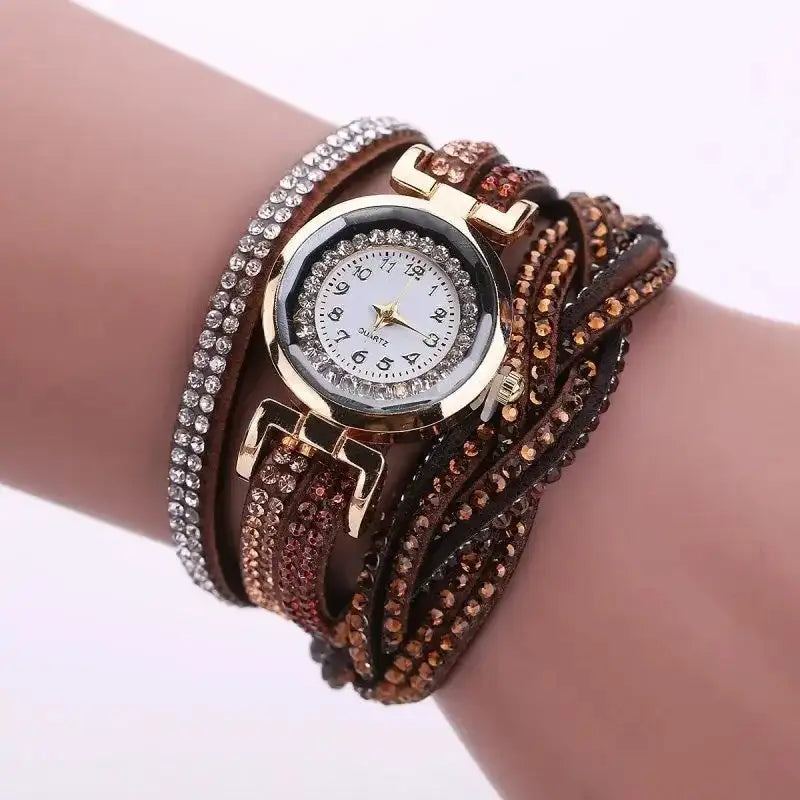 Long Strap Leather Watch Women Casual Rhinestone Dress Watch Ladies Bracelet Wristwatch Clock Relogios Feminino Reloj Mujer 2024