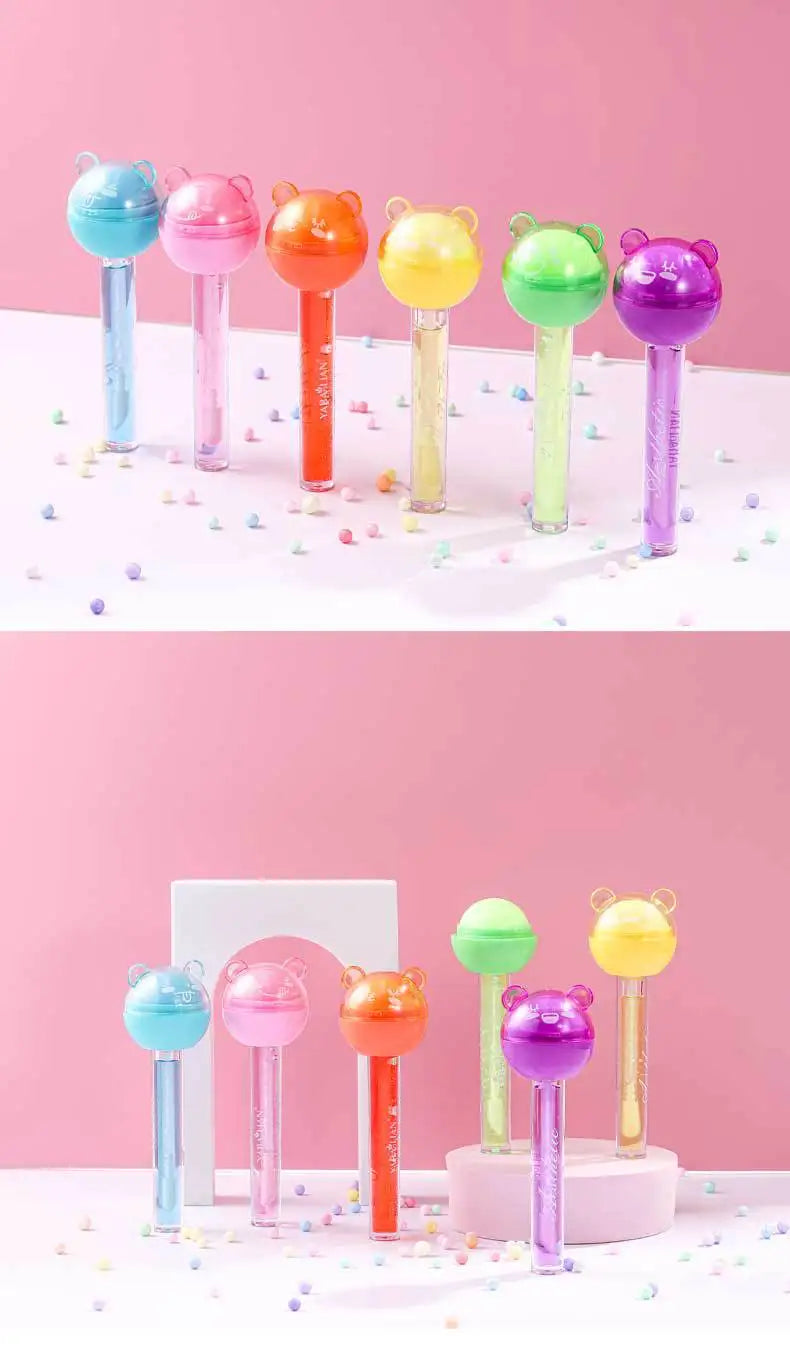 2 In 1 Cute Lollipop Lip Gloss Moisturizing Lip Plumper Lip Balm Lipstick Mineral Oil Lip Nutritious Lips Care Makeup Cosmetics Lootquake LLC
