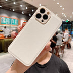 Trendy Slim Leather Case with Full Protection Luxury Leather Textured Case for iPhone 11 12 13 Soft Shockproof Cover Leather Case Compatible with iPhone 12 13 Pro Max Elegant Phone Case Stevvex