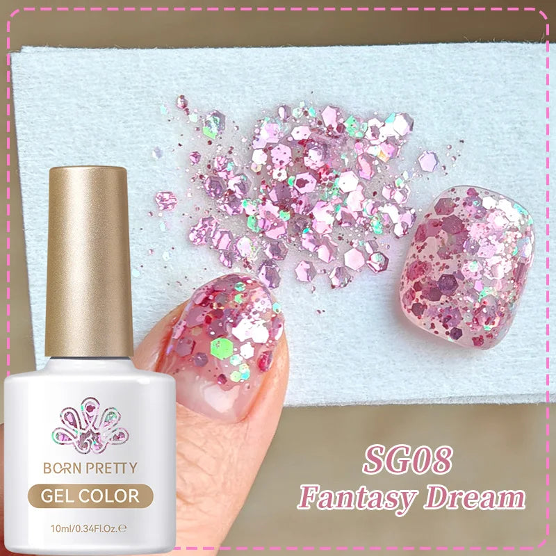 BORN PRETTY 10ml Reflective Glitter Gel Nail Polish Carat Mirage Sparkling Color Shine UV LED Soak Off Semi-Permanant Varnish Lootquake LLC
