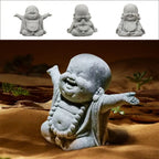 Chinese Style Fat Smiling Buddha Ornament Green Sandstone Cartoon Buddha Sculpture Buddha Statue Hand Carved Lootquake LLC