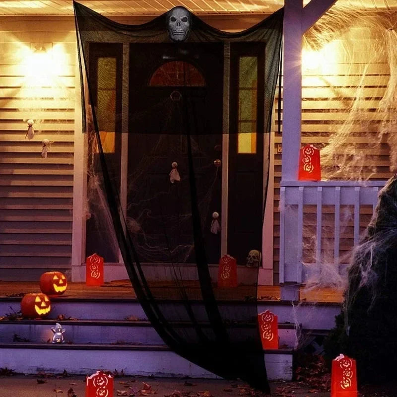 Halloween Hanging Skull Ghost Haunted House Decoration With LED Sound Ghost Ornament Indoor Outdoor Bar Halloween Party Decor Lootquake LLC