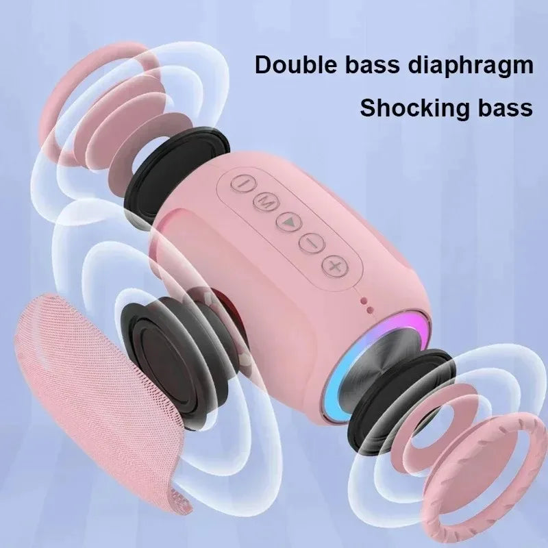 Speaker Bluetooth pink strong function portable Bluetooth speaker outdoor speaker waterproof 10W bass support TF card Lootquake LLC