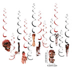 Halloween Blood Banner Paper Garland Scary Eyeball Skull Spiral Hanging Flag Halloween Party Decoration Home Haunted House Decor Lootquake LLC