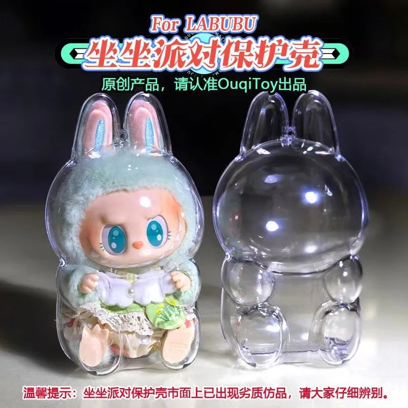 LABUBU V1 V2 transparent protective shell macaron standing protective cover dust cover doll labubu protector case Lootquake LLC