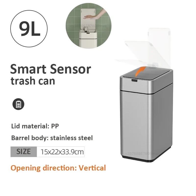 Trash Can Kitchen Sensor Recycle Bin Trash Can 20 Liters High Foot Wastebasket with Lid Dustbin Automatic Sensor Smart Trash Bin