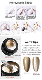 BORN PRETTY Metallic Painting Gel Gold Silver Mirror Effect Nail Polish Super Bright Drawing Line French Nail UV Painting Varnis Lootquake LLC