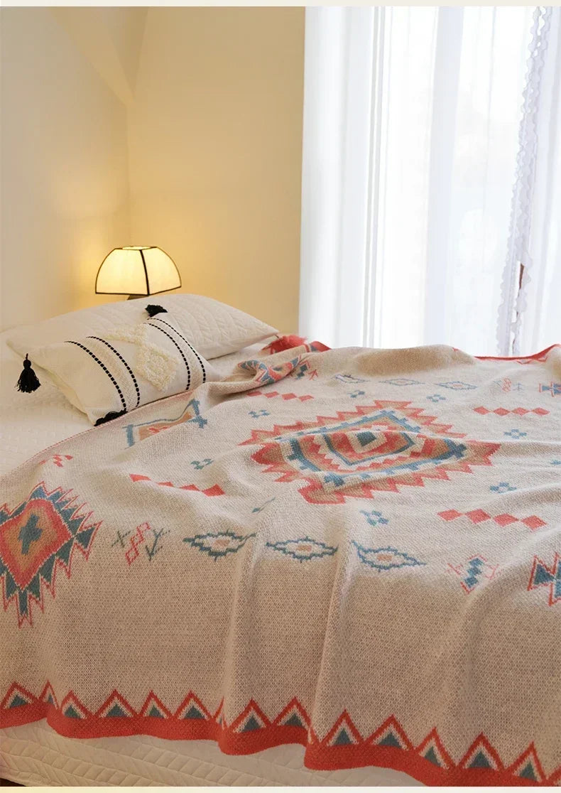 Bohemian Blanket Soft Sofa Cover Summer Blanket Office Nap Blankets Air Conditioning Blankets Knit Blanket For Travel Lootquake LLC