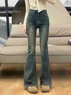 2024 New Spring Summer All-match Casual Harem Pants High Waist Stretch Slim Denim Pants Hot Drilling Casual Ankle-length Jeans Lootquake LLC