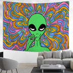 Psychedelic Vertigo Alien Tapestry Wall Hanging Abstract Hippie Tapies Witchcraft Mysterious Bohemian Dormitory Home Decor Lootquake LLC