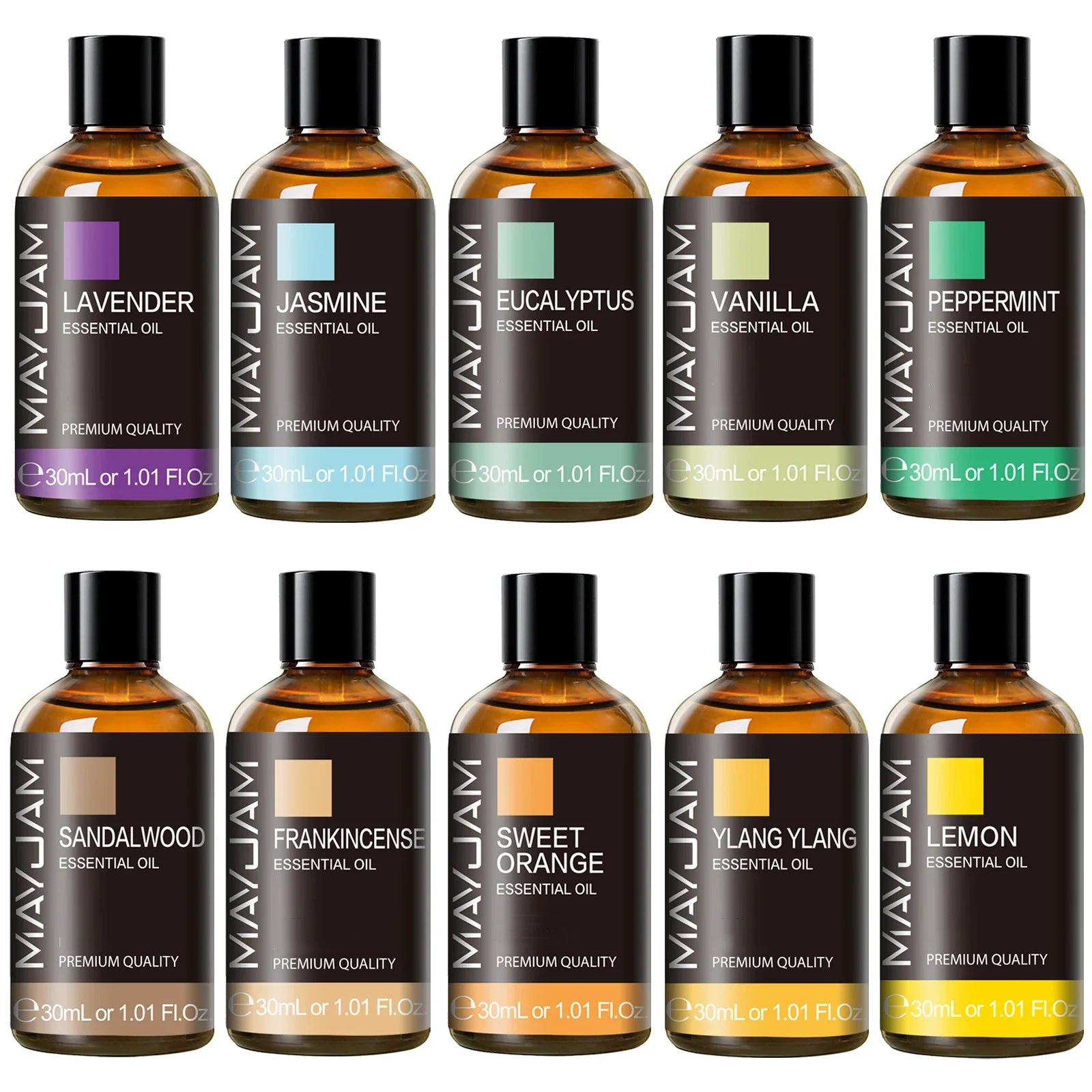 MAYJAM 1PCS 30ML Aromatherapy Essential Oil Lavender Vanilla Jasmine Eucalyptus Peppermint Aroma Oil for Diffuser Candle Soap Lootquake LLC