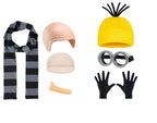 Halloween Party Minion Costumes Little Yellow Man Cosplay Movie Cartoon Funny Dress Up Magical Thief Dad Gray Striped Scarf