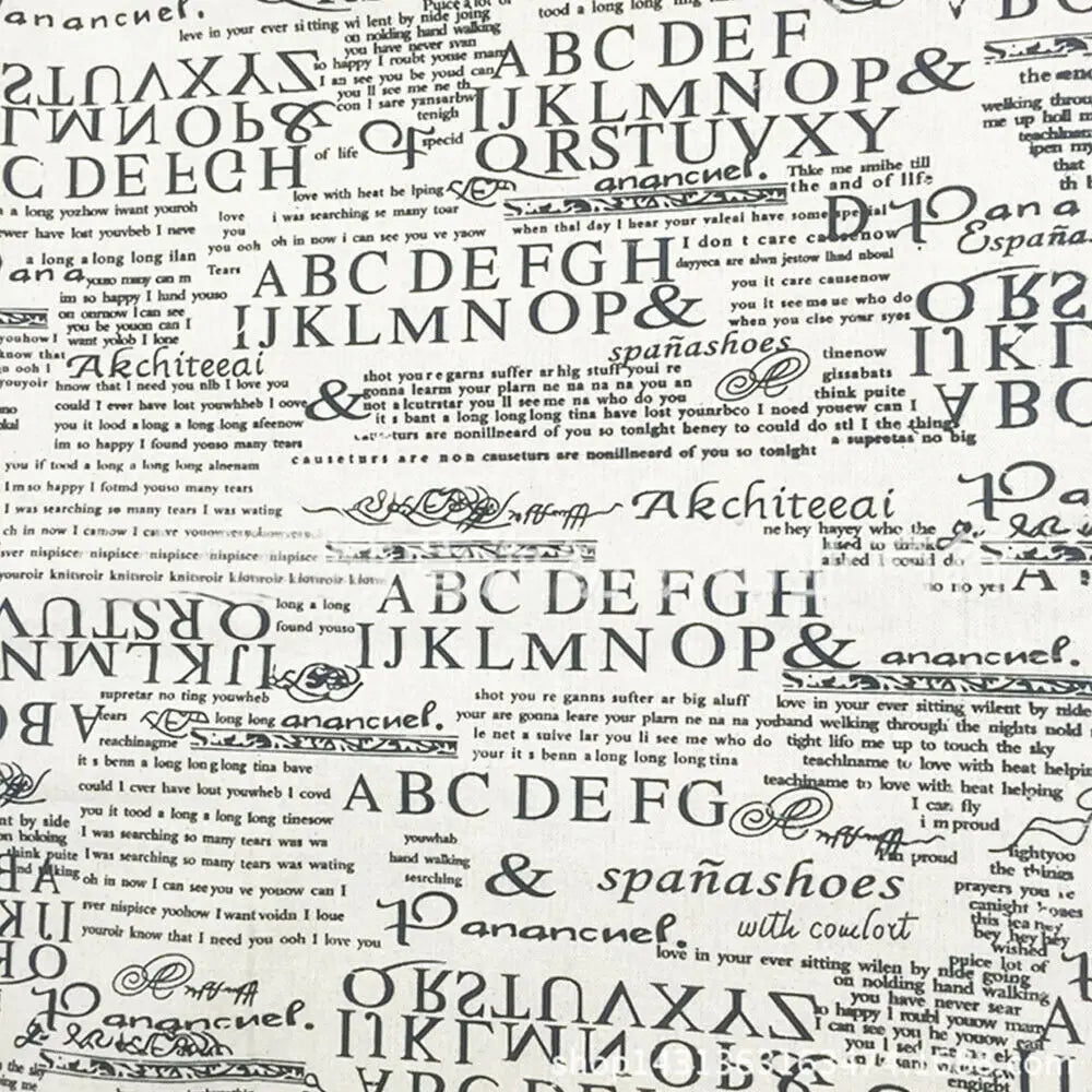 Newspaper Printed Fabric Quilting Cloth Cotton Linen For DIY Sewing Tablecloth Cushion Placemat Storage Bag Handicraft Materials Lootquake LLC
