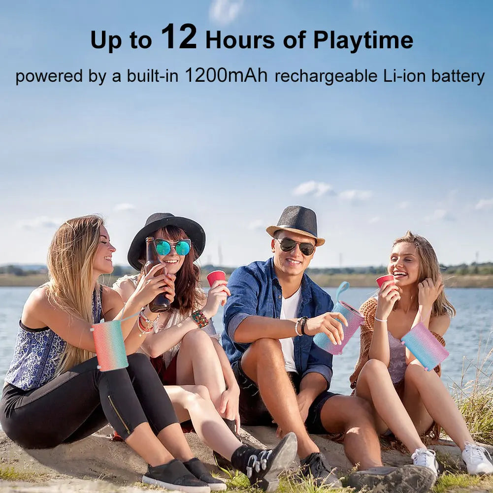 Portable Bluetooth Speakers, PX7 Waterproof Wireless Speaker HD Sound,Up to 12H Playtime, TWS Pairing, For Home/Party/Outdoor