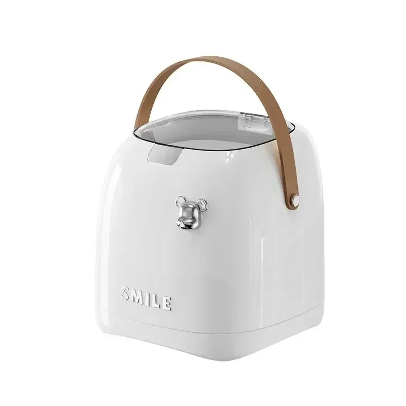 Beishan 2L Luxury Desktop Trash Can Small Waste Bin with Handle,Elegant Office/Bedroom/Living Room Garbage Bin Compact & Stylish Lootquake LLC