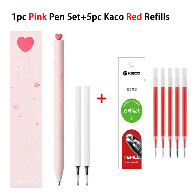 KACO Gel Pens Sets School Office Supplies for Kids 0.5mm High-capacity Heart / Star Sign Writing Gadgets Love Gift Cute Items Lootquake LLC