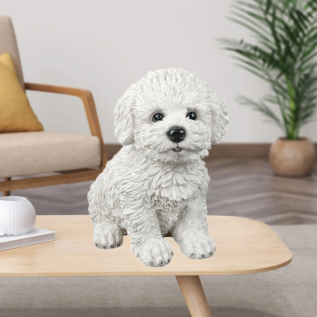 Creative Dog Figurine Statue Sculpture Crafts Collection for Living Room Desktop Office Decor Ornament Kids Gift