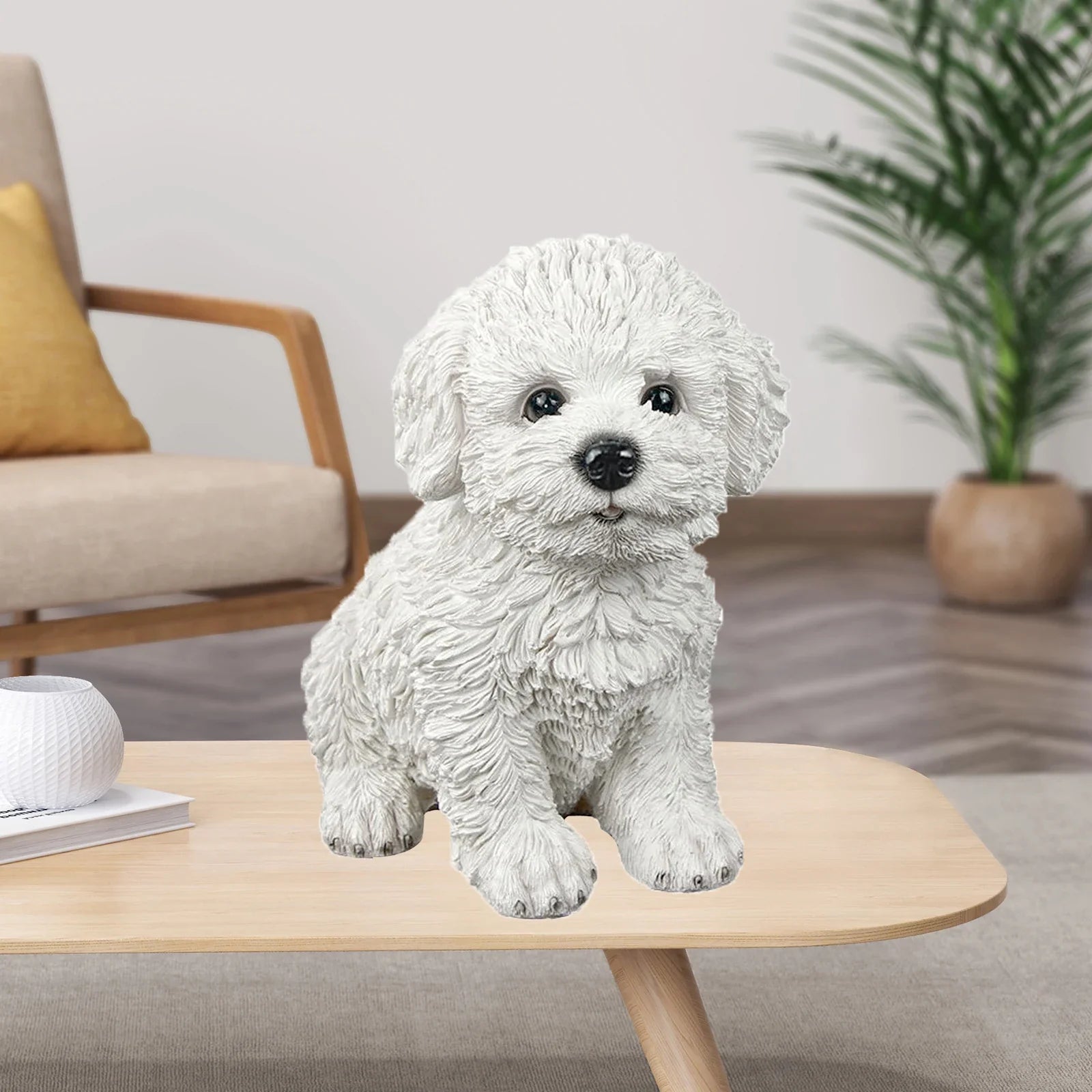 Creative Dog Figurine Statue Sculpture Crafts Collection for Living Room Desktop Office Decor Ornament Kids Gift