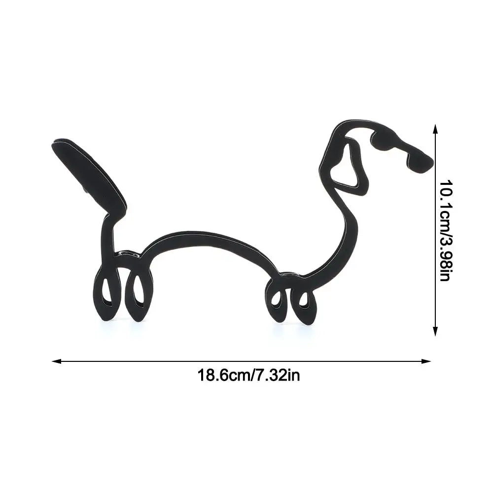 Wrought Iron Handicraft Bulldog Dachshund Labrador Abstract Dog Ornament Modern Animal Sculpture Simple Statue Art Figurine Lootquake LLC