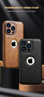 Luxury Leather Case for iPhone 14 13 12 11 Pro MAX XS XR 7 8 Plus Classic Silicone Phone Cover  Leather Case Thin Flexible Soft Grip Luxury PU Leather Cover for Men Durable Anti-Scratch Full Phone Cases Stevvex