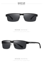 BARCUR Sunglasses Men’s Original Rectangle Fashionable Business Sunglasses – Polarized UV400 Protection for Driving Hiking Sports and Casual Wear – Trendy Fashion Shades Oculos De Sol with Anti-Reflective TAC Lenses