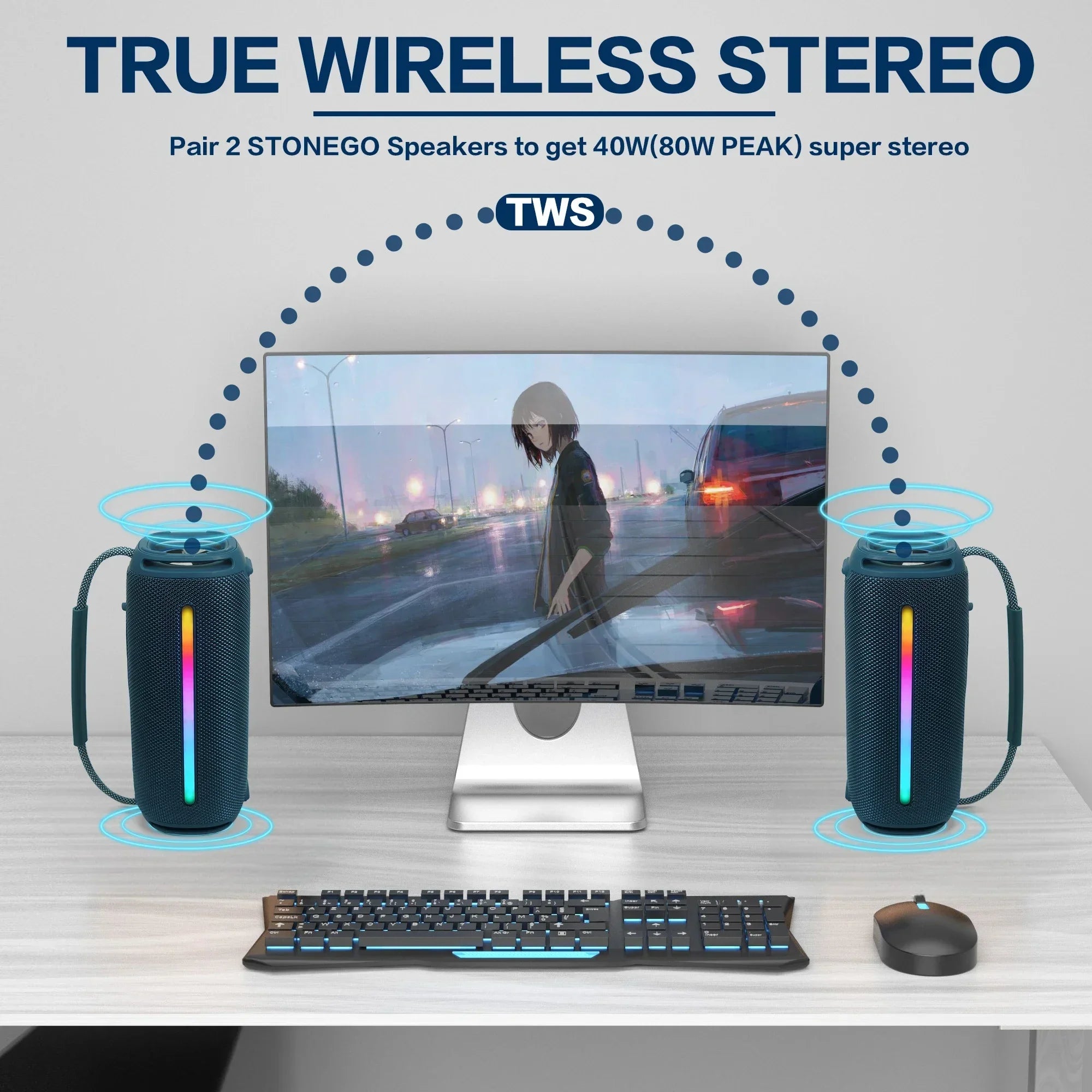Outdoor Portable Bluetooth 53 Wireless Speaker IPX6 Waterproof High Power Audio RGB Lantern Subwoofer Lootquake LLC