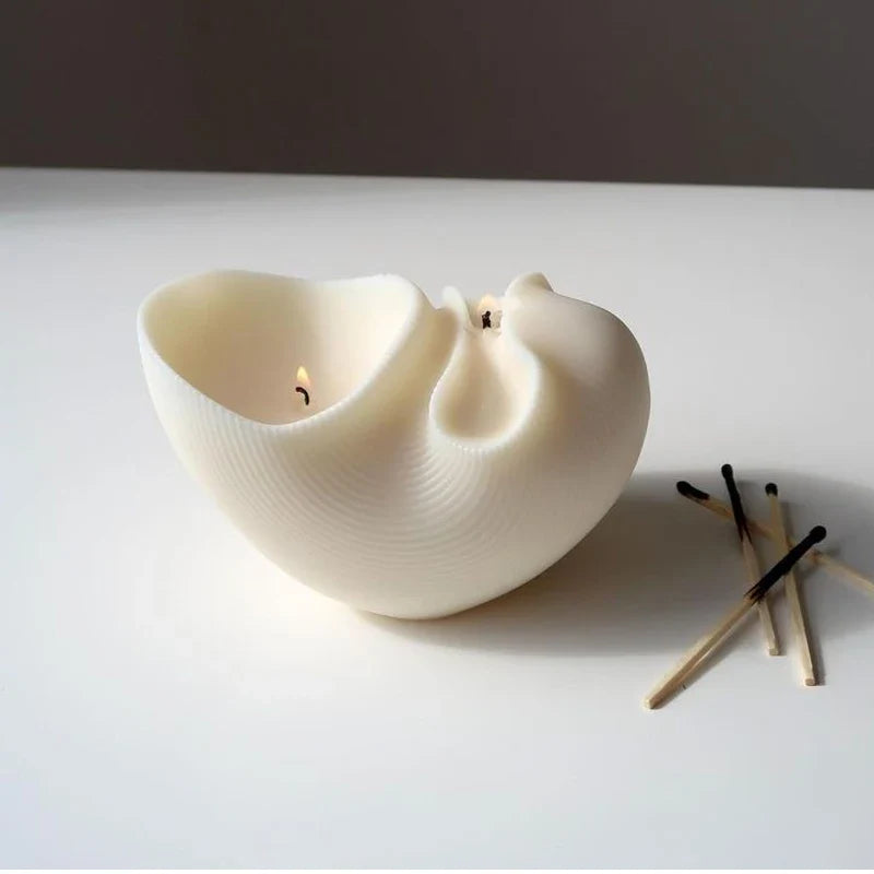 Aesthetic Wavy Fluted Geometric Striped Silicone Wax Candle Moulds Home Decor Unique Sculptural Ribbed Candle Mold Lootquake LLC