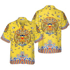 All Over Print Flame Dragon Pattern Hawaiian Shirts For Men Summer Short Sleeve Button Up Beach Shirts Blouse Mens Streetwear Lootquake LLC