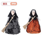 Halloween Witch Decoration with Broom for Home Garden Porch Party Hanging Decor Indoor and Photography Prop Home Accessories Lootquake LLC