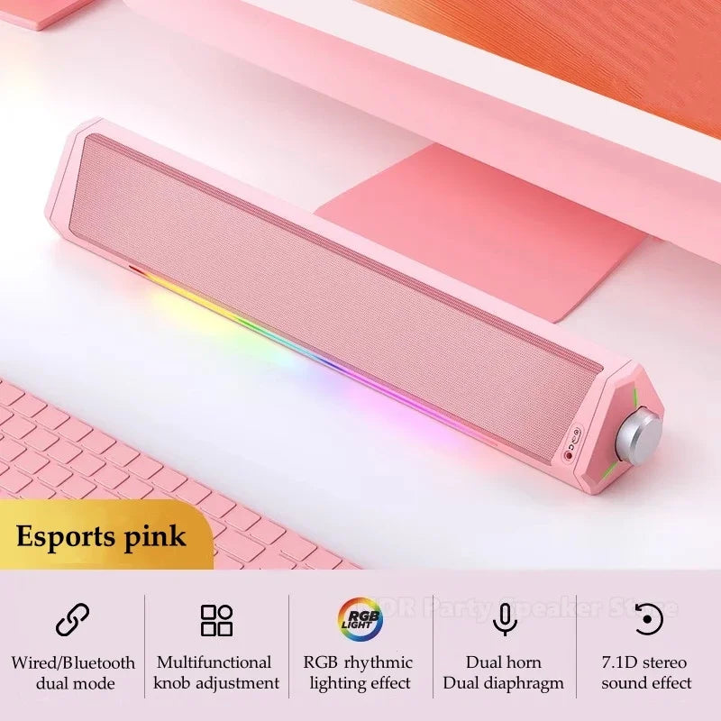 Home Bluetooth Gaming Speakers Portable USB Subwoofer Surround Stereo Sound Amplifiers Soundbar Speaker Desktop Speakers For PC Lootquake LLC
