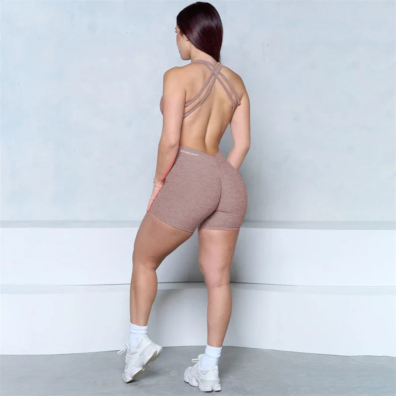 V-Back Scrunch Romper One Piece