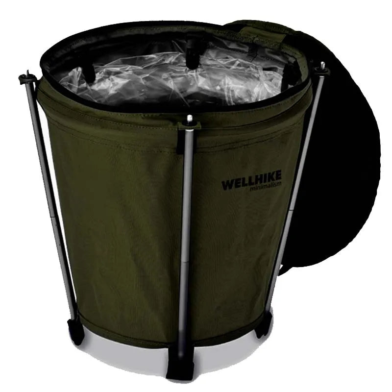 Outdoor Camping Trash Can Lightweight Collapsible Oxford Cloth Storage Round Bin Self-drive Barbecue Portable Car Trash Bin Lootquake LLC
