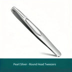 Premium Round Head Tweezers for Eyebrow & Facial Hair Removal Seamless Clips Short Hair Precision Beard Clip