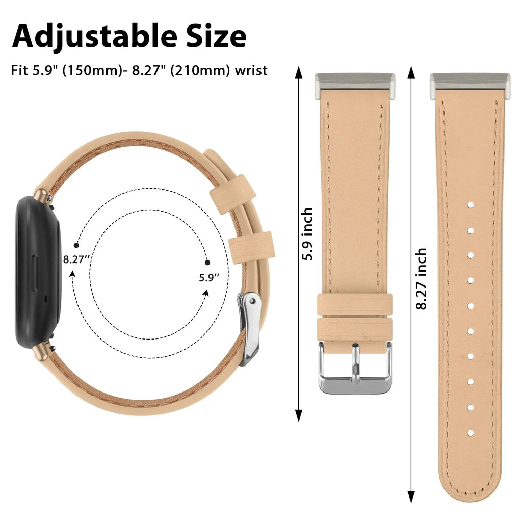 Fitbit Versa & Sense Leather Band - Stylish Durable Design - SJB-DIAMOND ELITES