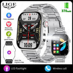 LIGE FlashSmart: 2 HD, AI, Sports & Health Tracker THRIXINE