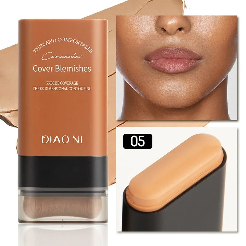 Matte Foundation Cream Stick Multi-Use Eraser Makeup Full Coverage Waterproof Lasting Oil-control Cover Acne Base With brush Lootquake LLC