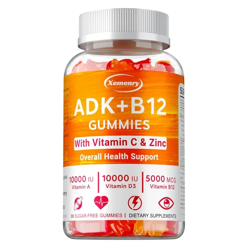 Vitamin D3 K2 + Vitamin B12 Gummies - Boost Metabolism, Eyes, Bone, Energy, Nerve, Immune Support Lootquake LLC