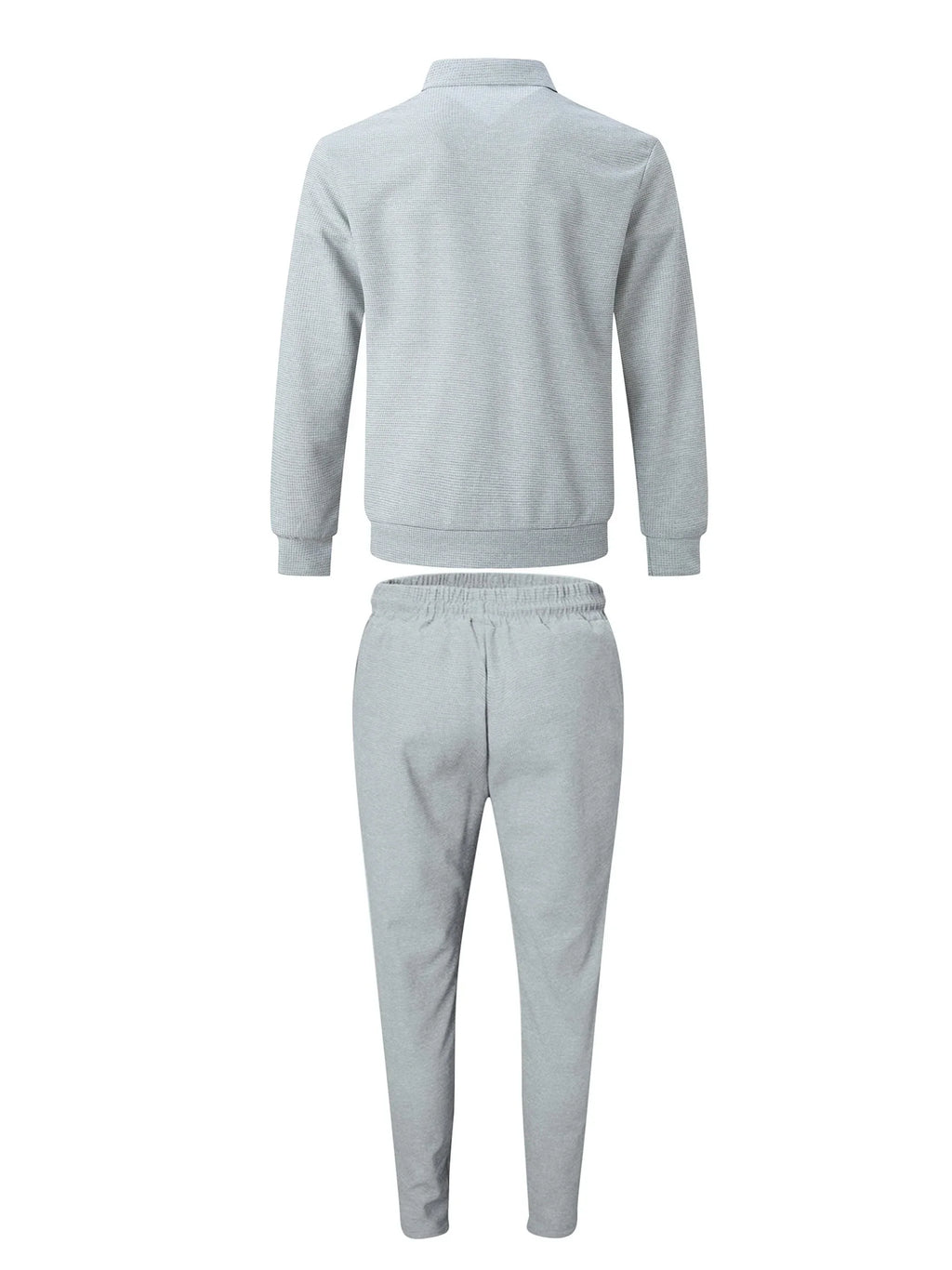 Men's Slim Fit Jacket with Zipper Pocket, Long Sleeved Sportswear, Cardigan Jacket Set, Long Pants, Elegant, two-Piece Set