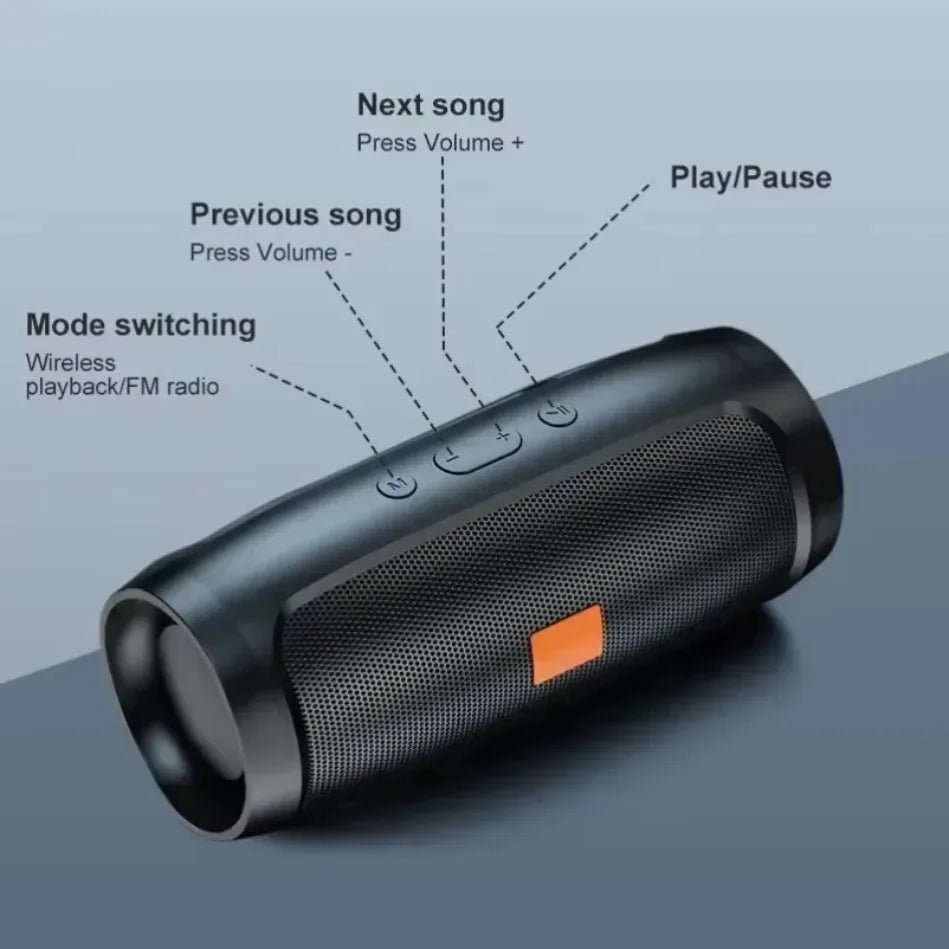 Dushoo Bluetooth Speaker Fm Voice Broadcasting Portable Subwoofer Wireless Speaker Dual Speaker Stereo Outdoor Tfusb Playback Lootquake LLC
