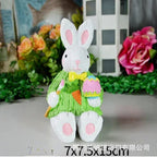 2023 New Easter Decoration for HomeResin Easter Bunny Rabbit Easter Craft Festival Bunny Ornament Decor Festival Egg Gifts Decor Lootquake LLC