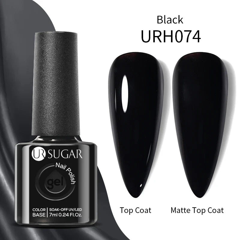 UR SUGAR Blue Color Rubber Base Gel Nail Polish Gold Glitter Base Gel Top Coat Soak Off UV LED Gel Nail Art Varnish Manicure Lootquake LLC