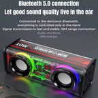 Bluetooth 5.0 Dual Speakers Wireless RGB1800mAh Transparent Mecha Speakers  Light Effect Loudspeaker Bass Subwoofer Mini Speaker Lootquake LLC