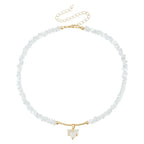 Fashion Heart Beaded Necklace for Women Boho Elegant Irregular Crystal Chain Y2K Choker Exquisite Party Gift Jewelry Accessories