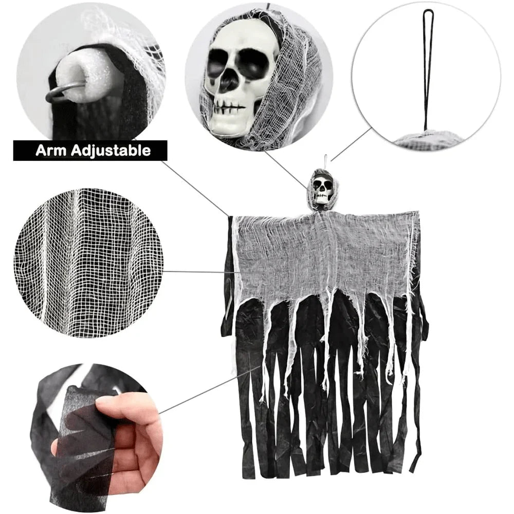 Horror Skull Ornaments Halloween Outdoor Haunted House Yard Decor Corpse Death Prop Skull Ghost Pendant Halloween Party Supplies Lootquake LLC