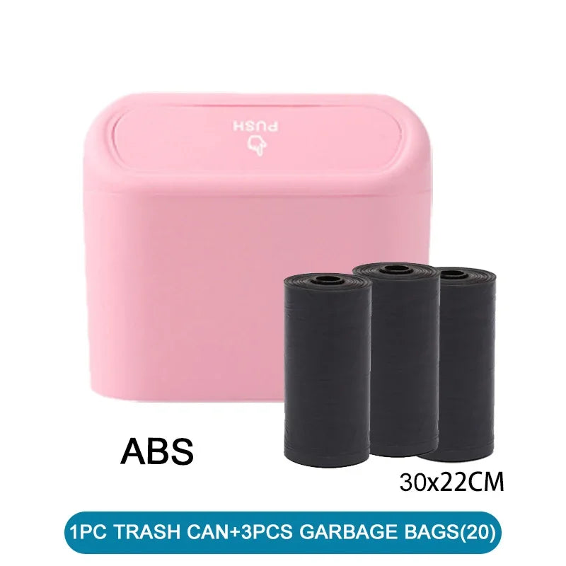 Car Trash Can (with Lid) Contains 60 (300) Garbage Bags, Small Car Trash Can, Leak-proof Mini Car Accessories Lootquake LLC