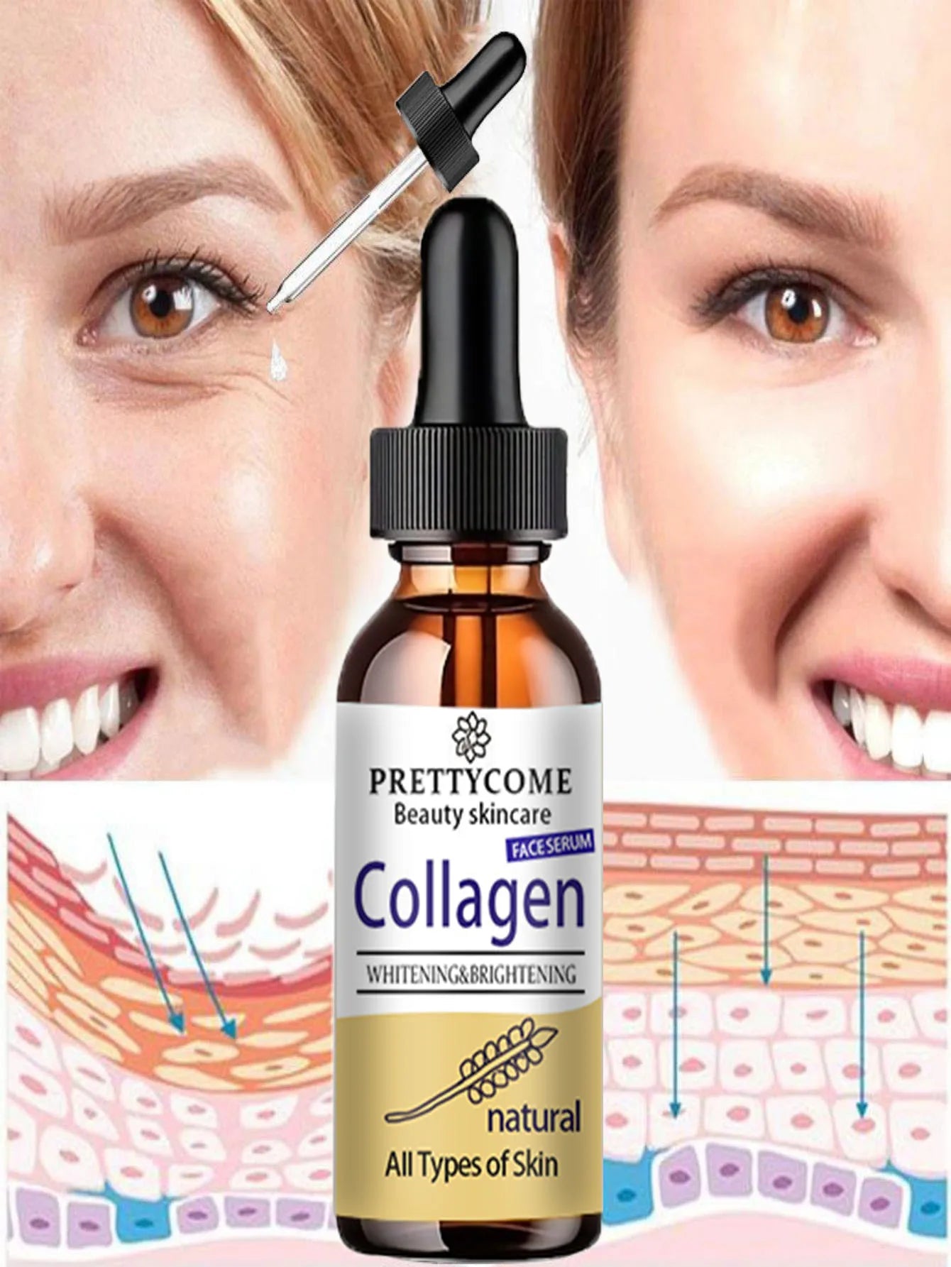 collagen essence for skin care shrinks pores, reduces fine lines, nourishes skin, and cleans face Lootquake LLC