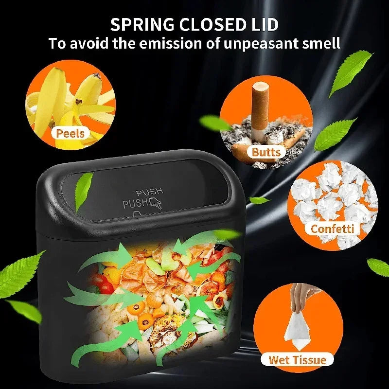 Car Trash Can (with Lid) Contains 60 (300) Garbage Bags, Small Car Trash Can, Leak-proof Mini Car Accessories Lootquake LLC